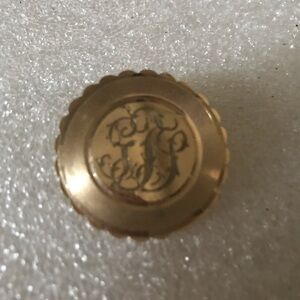 Gold-Tone Round Brooch